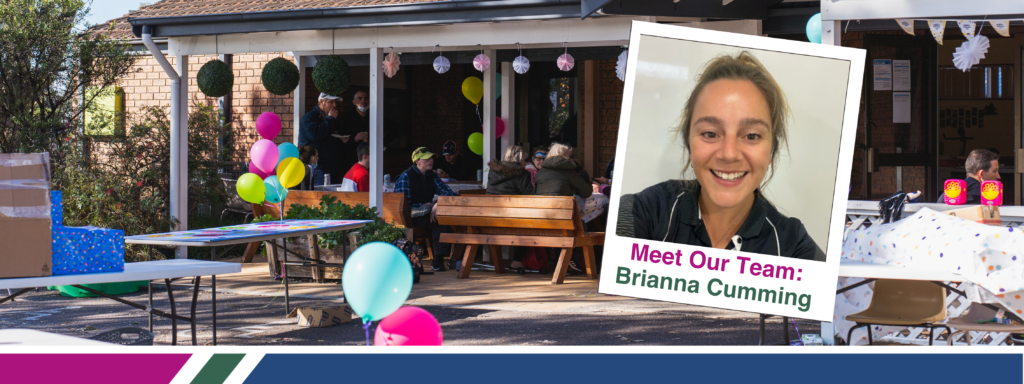 A picture of Coastlink staff member Brianna on a background of our Berkeley Vale Hub